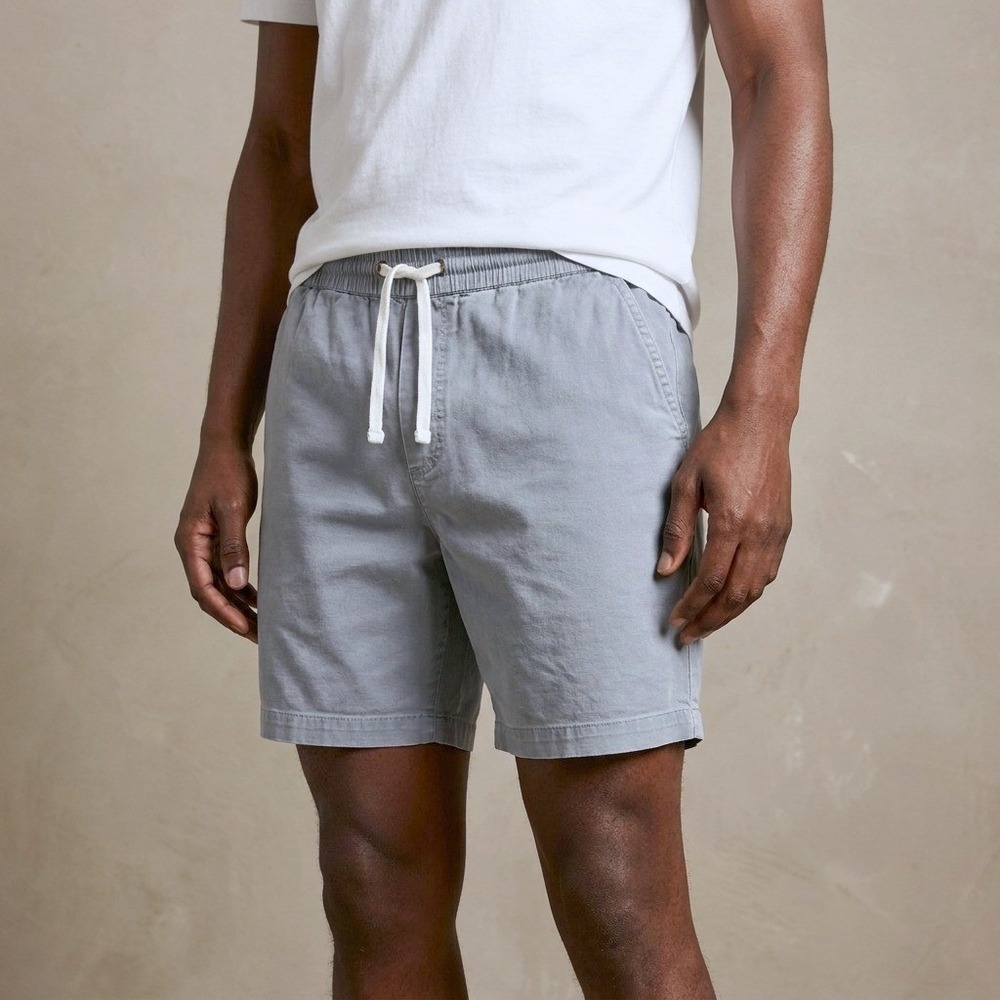 MARINE LAYER Mens Saturday Shorts Small Blue Washed  Cotton Blend Coastal Casual